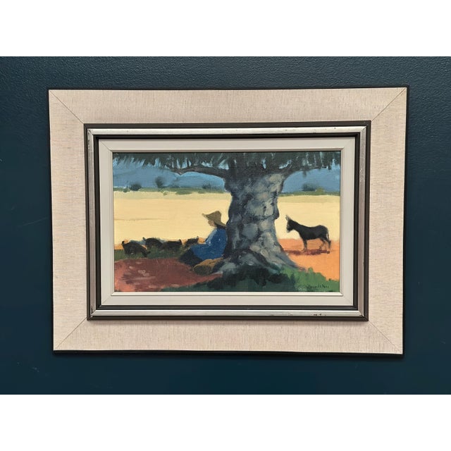 Stig Wernheden, Shepherd, 1960s, Oil Painting on Canvas, Framed For Sale - Image 11 of 11