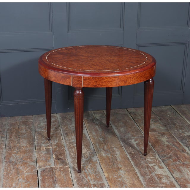 Art Deco French Burr Yew Games Table, 1925 For Sale - Image 4 of 16