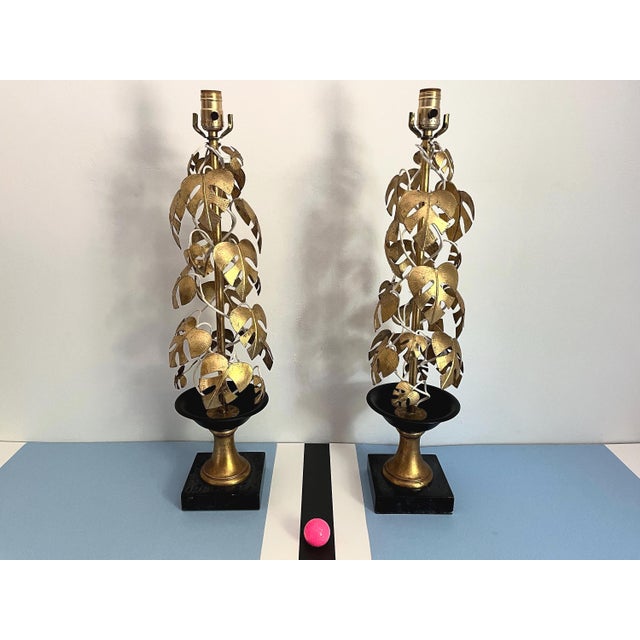 Italian Topiary Lamps & Shades - A Pair For Sale - Image 11 of 18