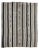 1960s Vintage Striped Gray Kilim Rug- 7′2″ × 9′ For Sale