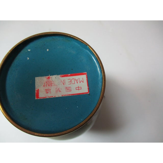 Vintage 1960s Floral Cloisonne Vase For Sale - Image 6 of 8