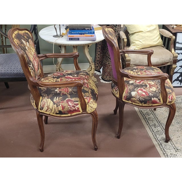 Fine Pair of Vintage French Parlor Chairs For Sale In Philadelphia - Image 6 of 12