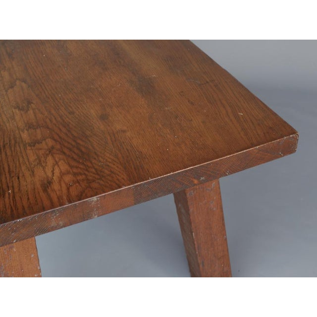 Brutalist French Peg Table in Oak, 1940s For Sale - Image 12 of 17
