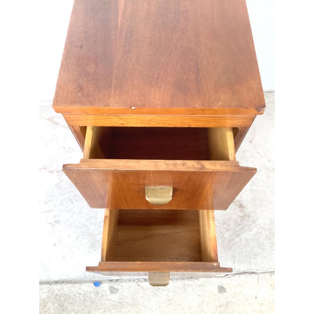 Brown Vintage American Modern Two-Drawer Nightstand For Sale - Image 8 of 18