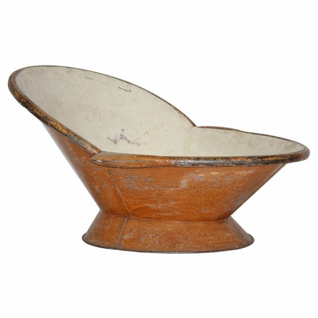Sienna Victorian Metal Bath Tub With Faux Wood Painted Finish With Provenance, Circa 1895 For Sale - Image 8 of 8