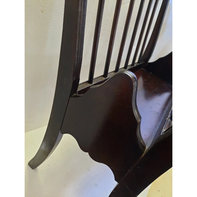Large Vintage Solid Wood Magazine Rack For Sale In New York - Image 6 of 11