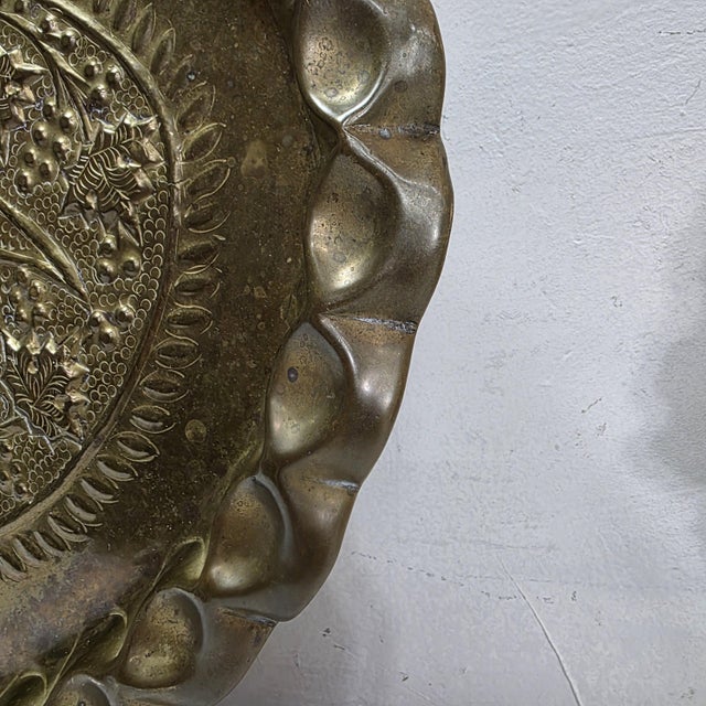 1940s Old World Oval Tray Large 24 Inch Embossed Floral Platter Authentic Well Preserved. For Sale - Image 10 of 17