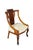 This exceptional 19th-century antique mahogany armchair masterfully combines the dramatic, sweeping lines of the...