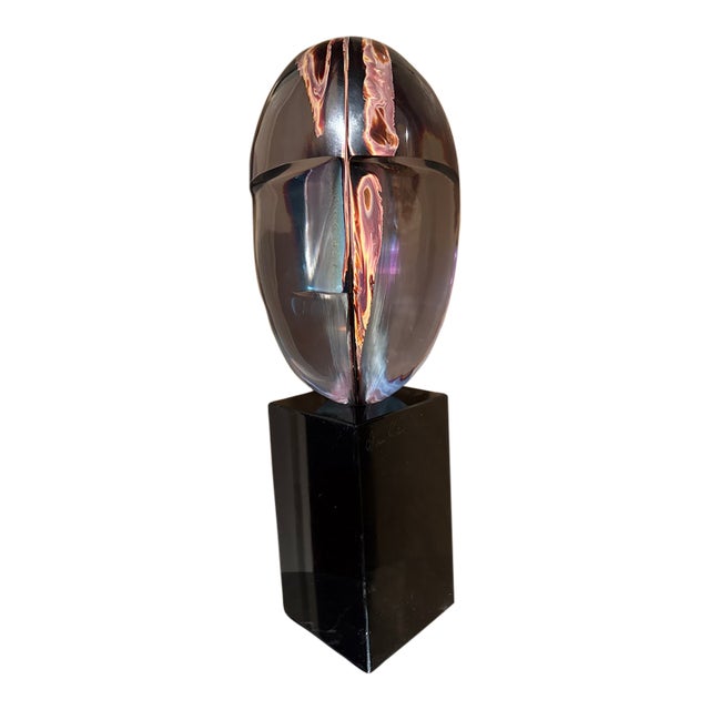 Vintage Dino Rosin Extremely Rare “The Warrior” Chalcedony Glass Sculpture For Sale