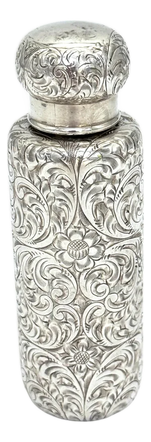 Aesthetic Movement Tiffany & Co. Hand-Engraved Sterling Silver Pocket Flask