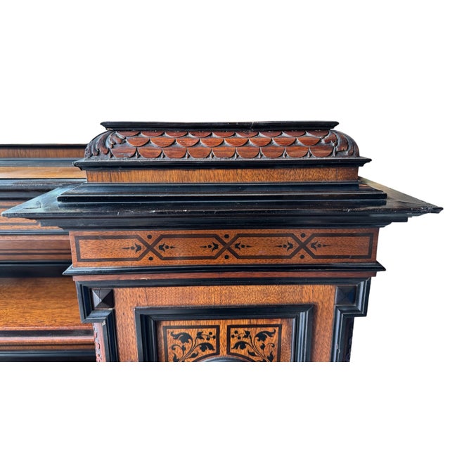 Victorian Late 19th or Early 20th Century a Bruce James Talbert-Inspired Victorian Writing Desk For Sale - Image 3 of 18