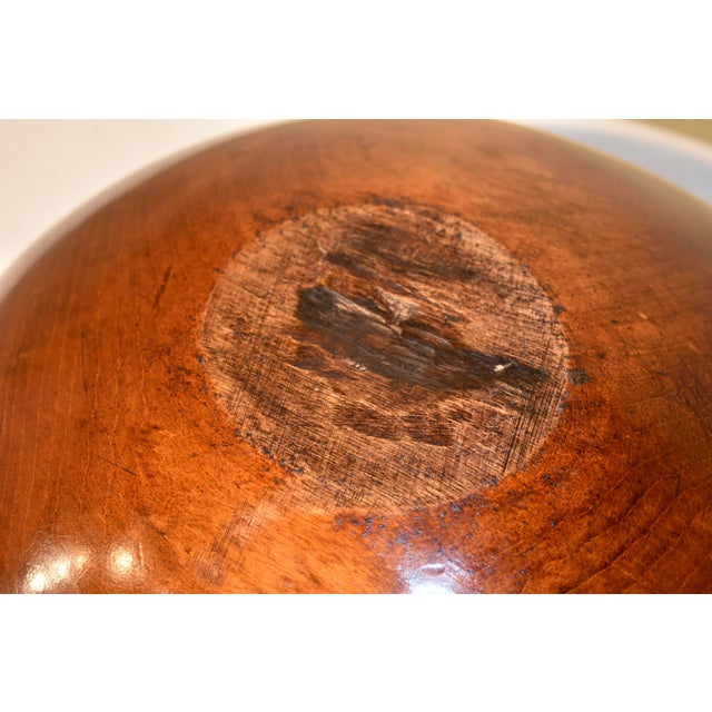 Brown Mid-Century Walnut Bowl Circa 1960 For Sale - Image 8 of 8