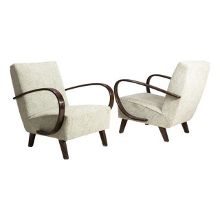 H-227 Armchairs from Jindřich Halabala, Czechoslovakia, 1930s, Set of 2 For Sale