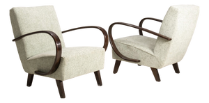H-227 Armchairs from Jindřich Halabala, Czechoslovakia, 1930s, Set of 2