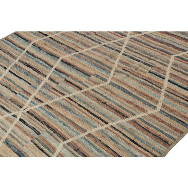 Rug & Kilim Rug & Kilim’s Modern Rug with Beige-brown Geometric Patterns - 13x19 For Sale - Image 4 of 7