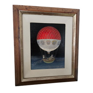 Antique Museum Quality Signed Painting Balloon Ride