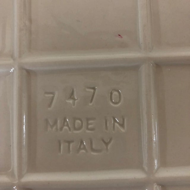 Hand Painted Celery Ceramic Mold Italian Trivet For Sale - Image 6 of 8