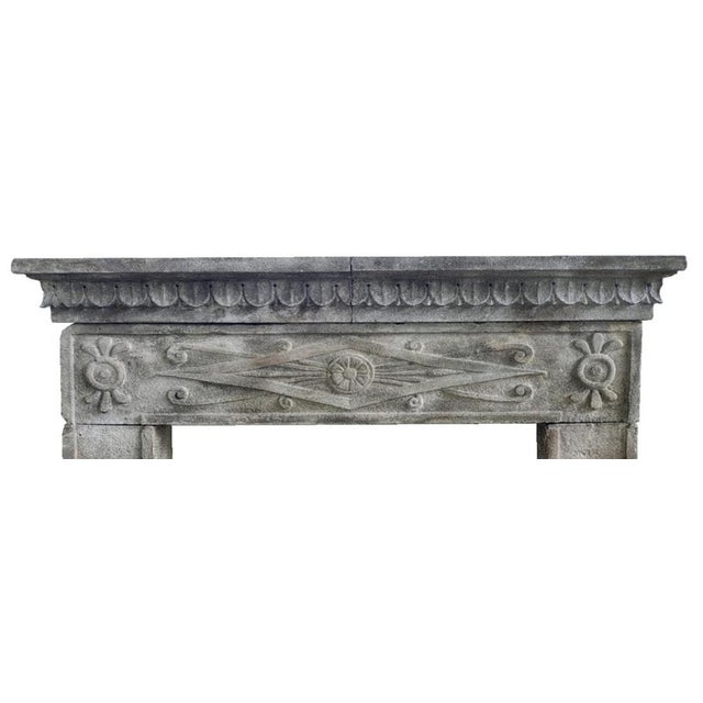 Italian Travertine Marble Fireplace, 20th Century For Sale - Image 4 of 7