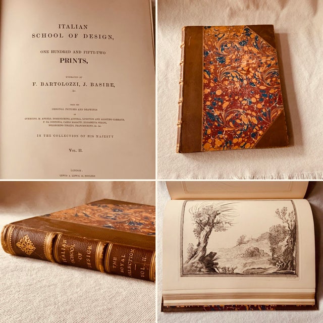 Late 19th Century Rare Antique Books: Italian School of Design — 1835 British Royal Collection, Complete 2-Volume Set For Sale - Image 5 of 18