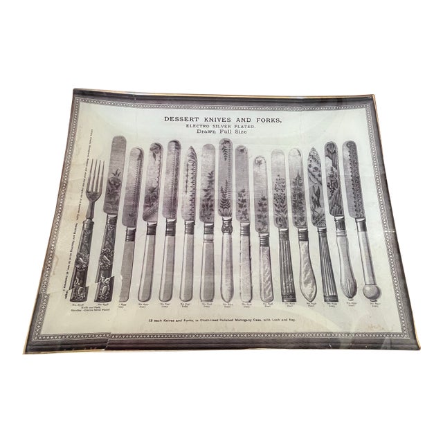 Fornasetti Style Glass Platter, Hollywood Regency, 20th Century For Sale