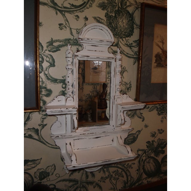 Small Antique Wall Mirror with Shelves, 1890s For Sale - Image 11 of 13
