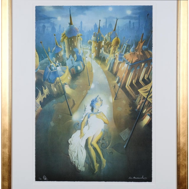 Very Good + Condition Print with some loss of gilding on the frame Gil Bruvel "Night" Artist Hand Signed & Numbered Framed...