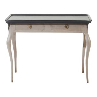 19th Century Light-Grey Swedish Gustavian Freestanding Pinewood Console Table For Sale