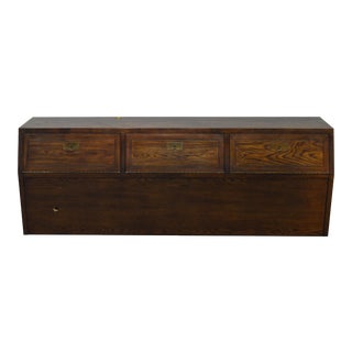 Henredon Scene One Campaign Style King Storage Headboard For Sale