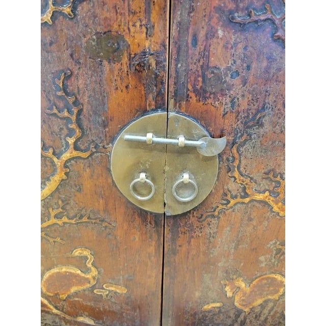 Late 19th Century Antique Shanxi Province Elmwood Lacquered Cabinet For Sale - Image 5 of 12