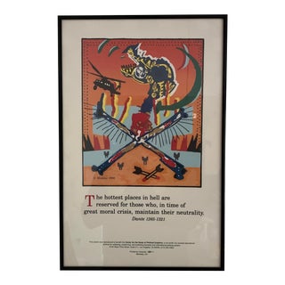 1988 Doug Minkler Political Poster, Framed For Sale