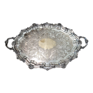 Large Sheffield English Mappin & Webb Silverplate Serving Tray c.1860s