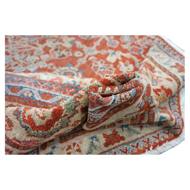 Antique Persian Sultanabad Wool 9 X 12 Rust, Taupe & Blue Handmade Area Rug #1140387 For Sale - Image 13 of 13