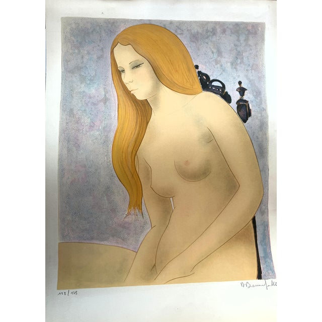 Alain Bonnefoit, Melancholy Nude, 1976, Original Lithograph For Sale