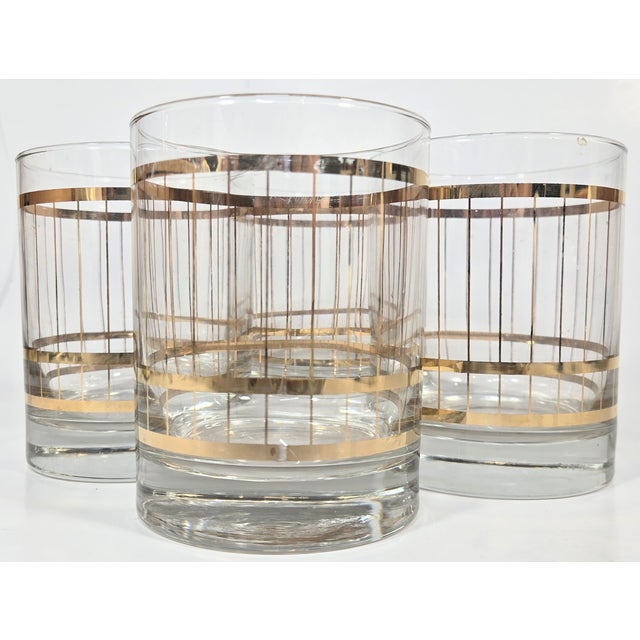 Hollywood Regency Double Old Fashioned Glasses- Set of Four For Sale - Image 10 of 12