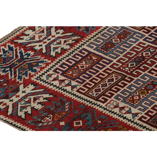 Vintage Turkish Tribal Runner in Red With Colorful Medallions | Rug & Kilim For Sale In New York - Image 6 of 8