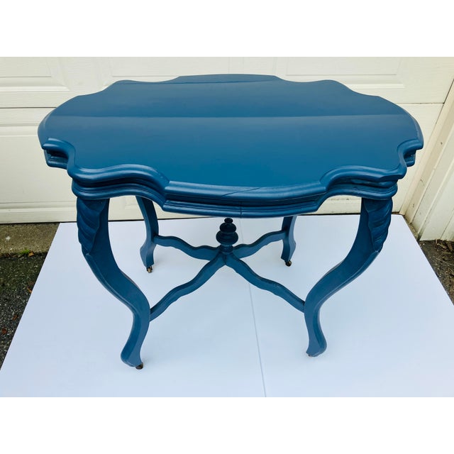 Antique Turtle Top Painted Table For Sale - Image 9 of 10