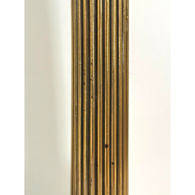 Mid 20th Century Italian White Marble and Carved Brass Neoclassical Column Lamps, a Pair For Sale - Image 6 of 11