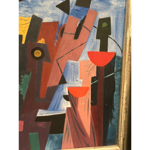 Textile Manfred Bluth, Abstract Composition, 1950s, Acrylic Painting on Canvas, Framed For Sale - Image 7 of 17