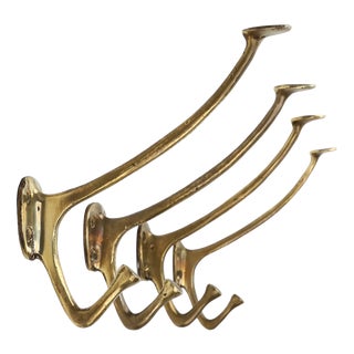 Art Nouveau Brass Wall Hooks from Adolf Loos, Vienna, Austria, 1910s, Set of 4 For Sale
