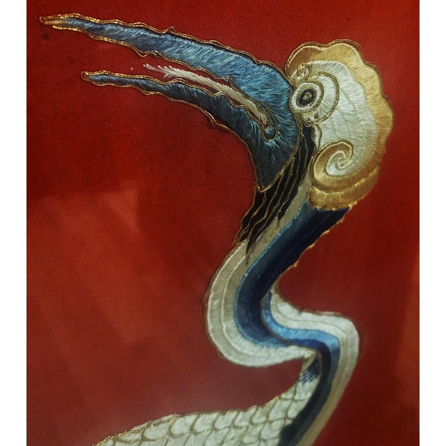 Monumental Chinese 19th C Art Framed Silk Embroidery Qing Dynasty For Sale - Image 9 of 15