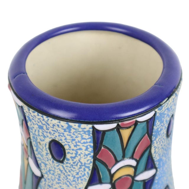 Art Deco Ceramic Amphora Vases with Enamel, 1915, Set of 2 For Sale - Image 9 of 11