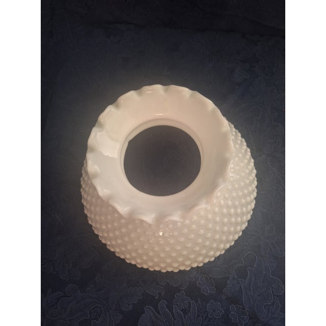 Glass Mid 20th Century White Hobnail Milk Glass Hurricane Globe (10" Fitter) For Sale - Image 7 of 8