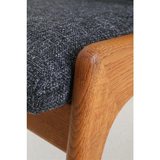 Brown Oak Wing Chair attributed to Kurt Østervig for Rolschau Møbler, 1950s For Sale - Image 8 of 18