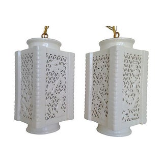 Blanc De Chine Pendants - A Pair For Sale