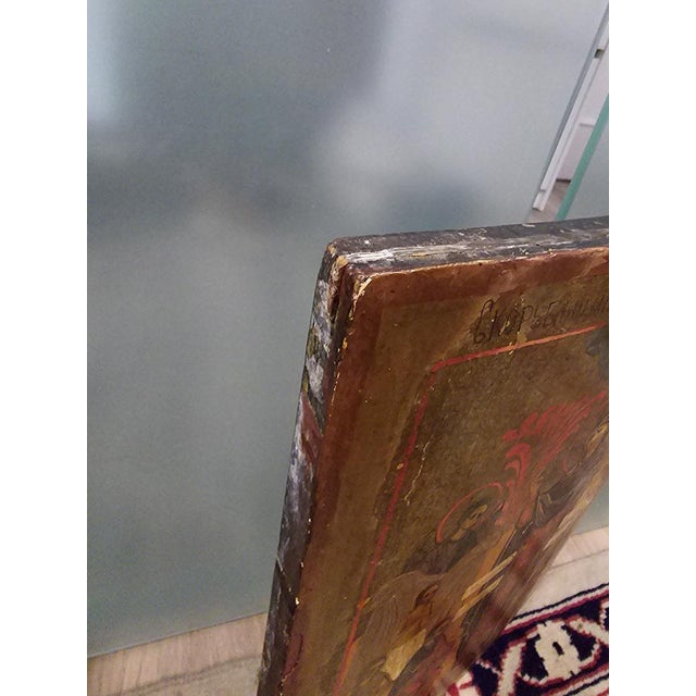Antique Orthodox Icon, 1860 For Sale - Image 14 of 17