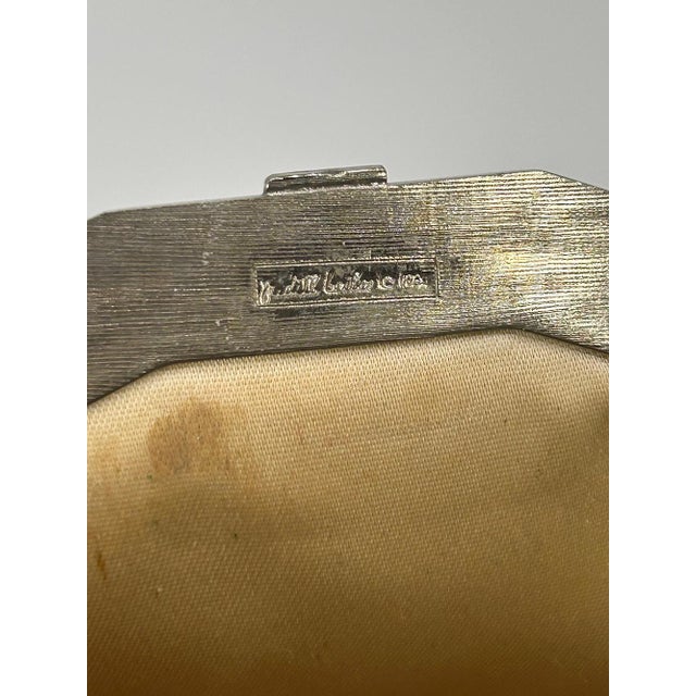 Animal Skin Judith Leiber Cream Matte Lizard Clutch with Enamel Crystal Top For Sale - Image 7 of 12