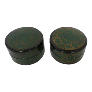Vintage Petit Kashmiri Boxes -- a Pair