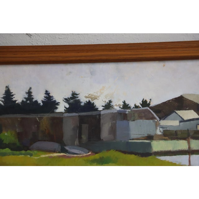 Mid-Century Modern 1970's Oil On Canvas Fire Island Pines Modern Painting For Sale - Image 3 of 12