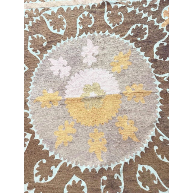 Decorative Vintage Suzani from Uzbek, circa mid-1960s. Dimension; 59'' x 64'' inches / 150 x 163 cm / 4'11'' x 5'4''...
