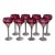 Val St. Lambert Red Cut Crystal Wine Glasses, 8 For Sale